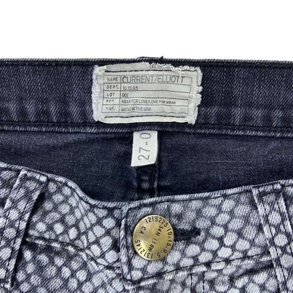 CURRENT ELLIOTT Jeans Ankle Skinny Mesh Fishnet Print - Picture 6 of 7